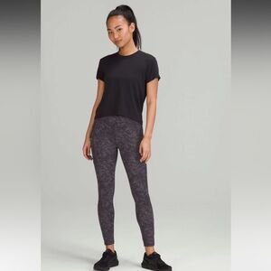 6. Lululemon Invigorate HR Tight 25" Denim Wash Print Dusky Lavender Black 8